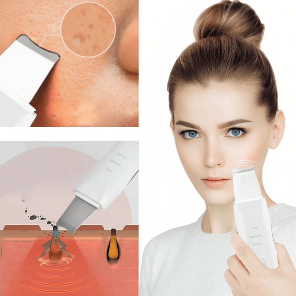 Aparelho de Peeling Esfoliante Ultrassônico Limpeza Facial Profunda Remoção de Cravos Antirrugas Sonic Skin Sonic Skin